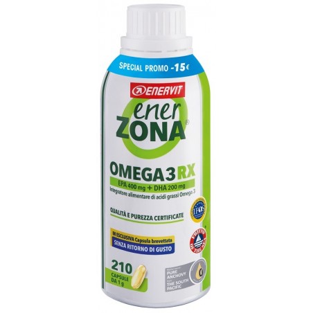 Enerzona Omega 3 RX Integratore di Acidi Grassi Senza Ritorno di Gusto 210 Capsule da 1g Enervit