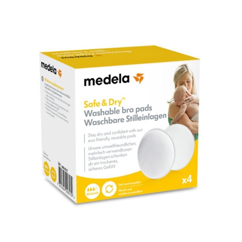 Medela Safe & Dry Coppetta Assorbilatte Lavabile 4 Pezzi