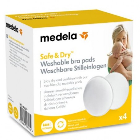 Medela Safe & Dry Coppetta Assorbilatte Lavabile 4 Pezzi