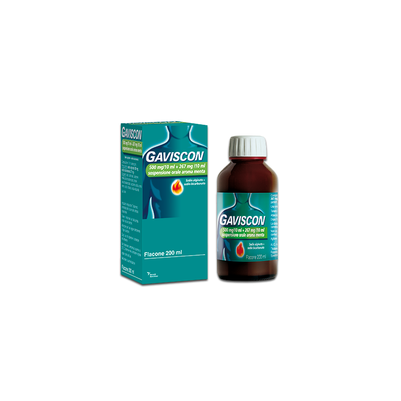 Reckitt Benckiser Gaviscon 500 Mg/10 Ml + 267 Mg/10 Ml Sospensione Orale Gaviscon 500 Mg/10 Ml + 267 Mg/10 Ml Sospensione Orale 