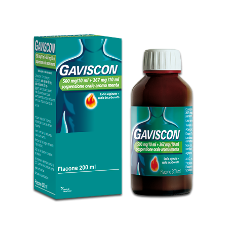 Reckitt Benckiser Gaviscon 500 Mg/10 Ml + 267 Mg/10 Ml Sospensione Orale Gaviscon 500 Mg/10 Ml + 267 Mg/10 Ml Sospensione Orale 