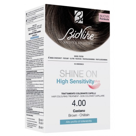 Bionike Shine On High Sensitivity Plus Castano 4,00 Rivelatore In Crema 75 Ml + Crema Colorante 50 Ml