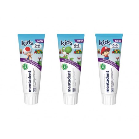 Mentadent Dentifricio Bambini 0-6 Anni Linea Mario Bros Gusto Frutta 75 ml