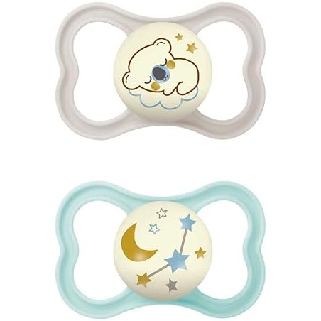 Mam Baby Mam Air Night Succhietto 16+ Mesi Silicone Neutro 2 Pezzi