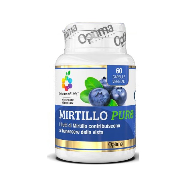 Optima Naturals Colours Of Life Mirtillo Puro 60 Capsule Vegetali 500 Mg