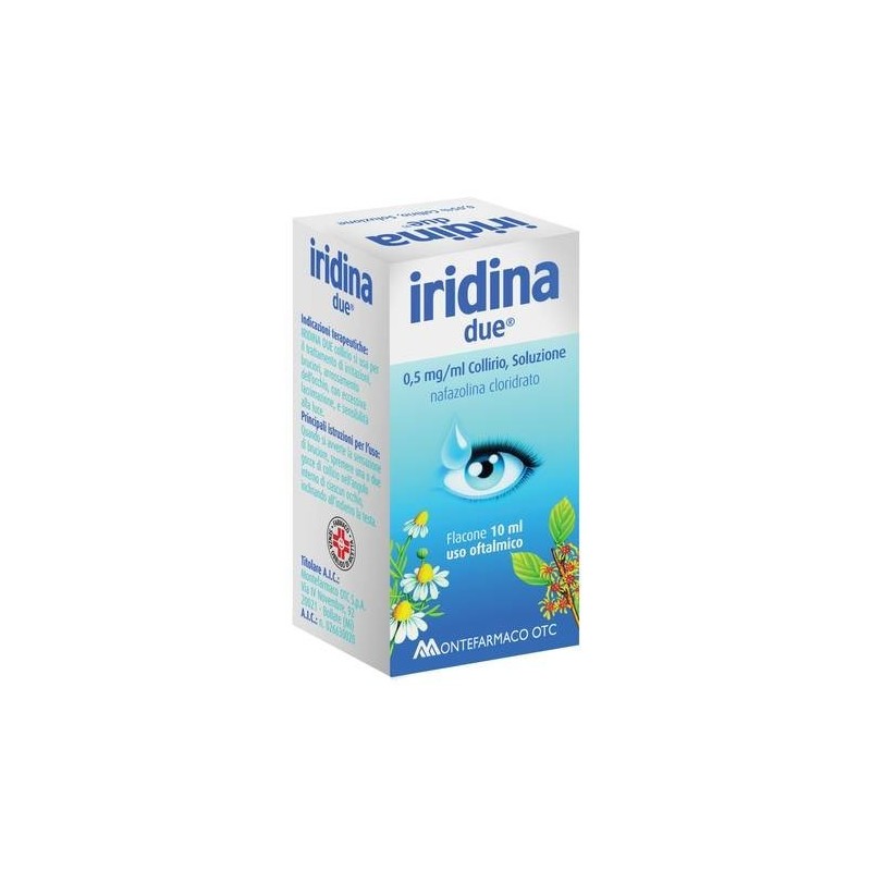 Iridina Due Collirio per Occhi Arrossati e Irritati 10 ml a base di Nafazolina