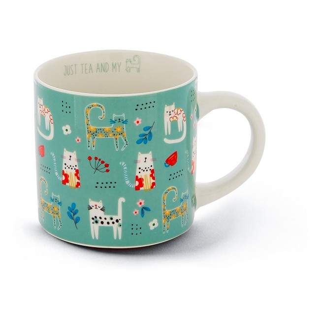 Neavita Tea & Friends Tazza in Ceramica con Manico Mug Gatto 400 ml