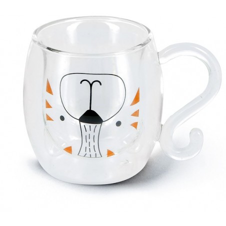 Neavita Tea & Friends Tazza in Vetro Borosilicato Mug Doppio Muro Tigro 250 ml