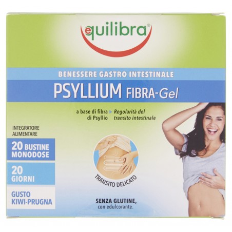 Equilibra Psyllium Fibra Gel Gusto Kiwi Prugna 20 Bustine Monodose