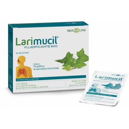 Bios Line Larimucil Fluidificante 600 mg N-Acetilcisteina 10 Bustine NAC