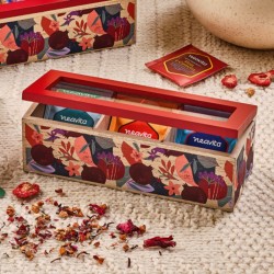 Neavita Cofanetto Legno 3 Scomparti Colore Bordeaux 15 Tisane Bio in Filtro Assortite HP Italia