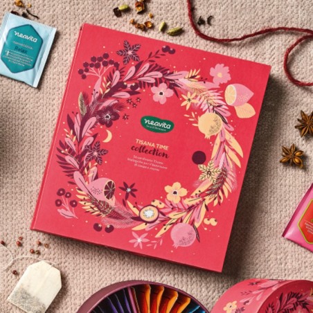 Neavita Cofanetto Quadrato Rosa Tisana Time Collection 27 Tisane Biologiche Assortite in filtro