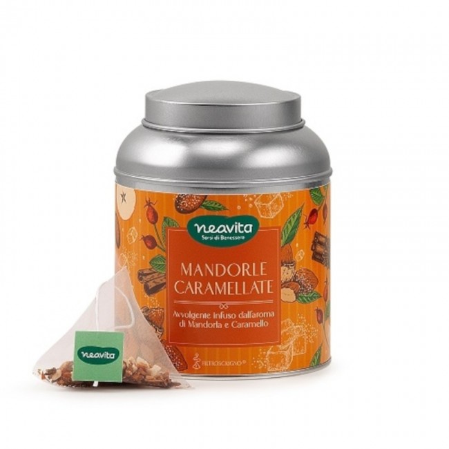 Neavita Infuso Mandorle Caramellate in Barattolino Caddy 15 Filtroscrigno Idea Regalo