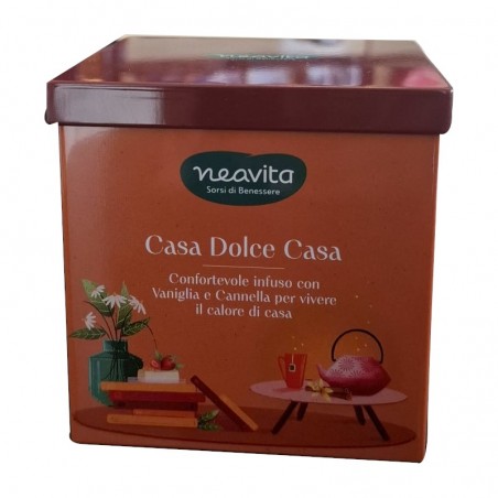 Neavita Square Tin in Metallo con Infuso Casa Dolce Casa 70 g Infuso Vaniglia e Cannella