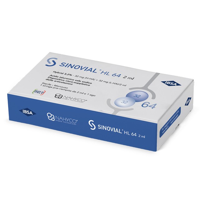 Ibsa Farmaceutici Siringa Intra-articolare Sinovial Hl 64 Acido Ialuronico Sale Sodico 3,2% 32mg H-ha + 32mg H-la/2ml 2 Ml