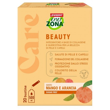 Enerzona Care Beauty Mango e Arancia Integratore di Collagene per Pelle e Capelli 20 Bustine