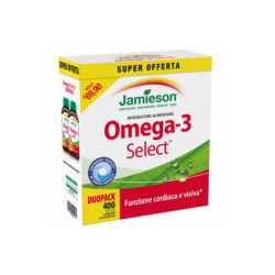 Jamieson Omega 3 Select Duopack Integratore per Colesterolo, Cuore e Vista 400 Softgels