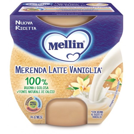 Danone Mellin Merenda Latte Vaniglia 2 X 100 G