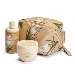 L'Erbolario Iris Bianco Beauty Case Gemma con Bagno Crema 300 ml e Crema Profumata Corpo 300 ml Edizione Limitata