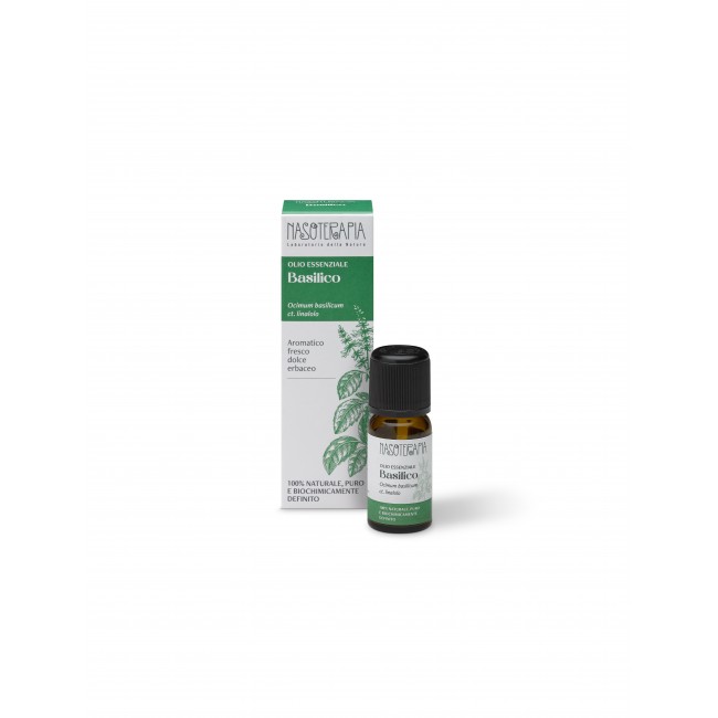 Nasoterapia Olio Essenziale Basilico Foglie 100% Puro e Naturale 10 ml Purifica e favorisce la digestione