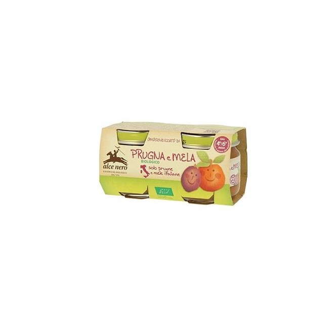 Alce Nero Omogeneizzato Prugna E Mela Baby Food Bio 2 X 80 G