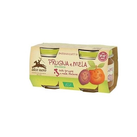 Alce Nero Omogeneizzato Prugna E Mela Baby Food Bio 2 X 80 G