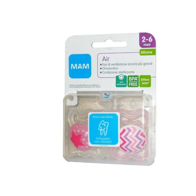 Mam Baby Mam Air Succhietto 2-6 Mesi Silicone Confezione Doppia