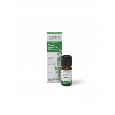 Nasoterapia Olio Essenziale Menta Piperita Biologico 100% Puro Naturale 10 ml Facilita la Concentrazione