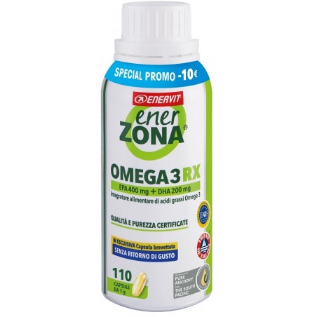 Enerzona Omega 3 RX Integratore di Acidi Grassi Senza Ritorno di Gusto 110 Capsule da 1g Enervit