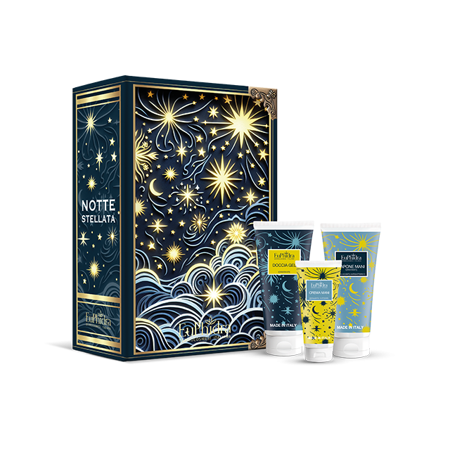 Euphidra Cofanetto Notte Stellata Benessere Corpo con Doccia Gel + Sapone Mani + Crema Mani