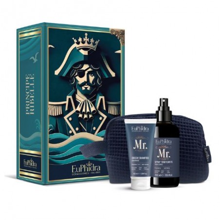 Euphidra Cofanetto Benessere Uomo Principe Ribelle con Pochette + Doccia Shampoo + Spray Corpo