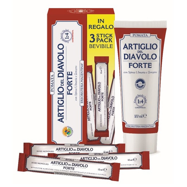 Erboristeria Magentina Artiglio del Diavolo Pomata Forte 100 ml + 3 Stick Bevibili da 12 ml