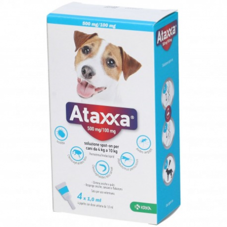 Krka Ataxxa 500 Mg/100 Mg Soluzione Spot-on Per Cani Da 4 Kg A 10 Kg