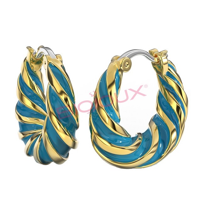 Biojoux Orecchino Alara Turquoise Gold Plated Bjt366 Anallergici e Biocompatibili