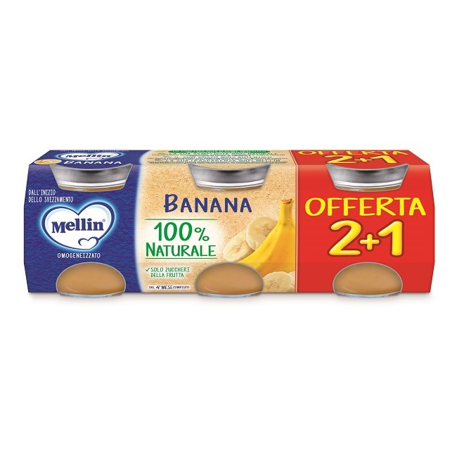 Danone Mellin Omogeneizzato Banana 3 Pezzi Da 100 G