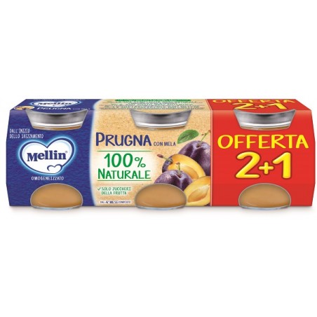 Danone Mellin Omogeneizzato Prugna 3 Pezzi Da 100 G