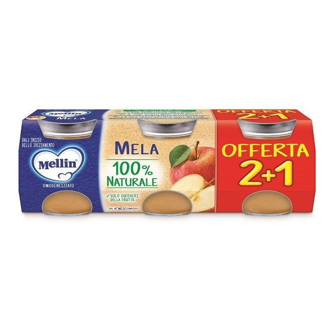 Danone Mellin Omogeneizzato Mela 3pz Da 100 G