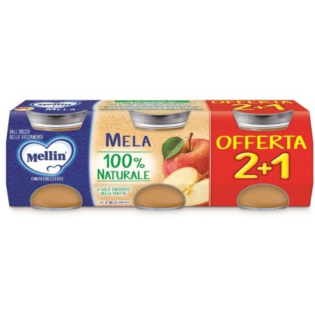 Danone Mellin Omogeneizzato Mela 3pz Da 100 G