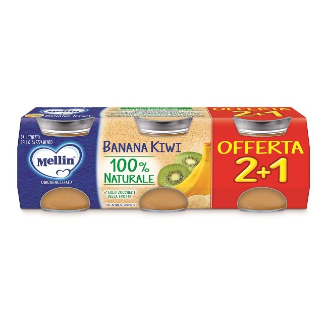 Danone Mellin Omogeneizzato Banana Kiwi 3 Pezzi Da 100 G