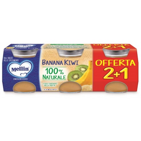 Danone Mellin Omogeneizzato Banana Kiwi 3 Pezzi Da 100 G