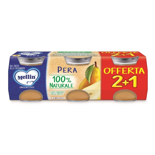 Danone Mellin Omogeneizzato Pera 3 Pezzi Da 100 G