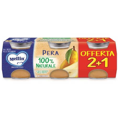 Danone Mellin Omogeneizzato Pera 3 Pezzi Da 100 G