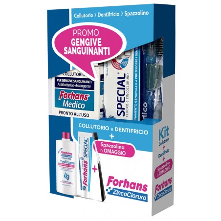 Uragme Forhans Kit Gengive Sanguinanti 1 Forhans Collutorio Medico 250 Ml + 1 Forhans Dentifricio Special 75 Ml + 1 Forhans Spaz