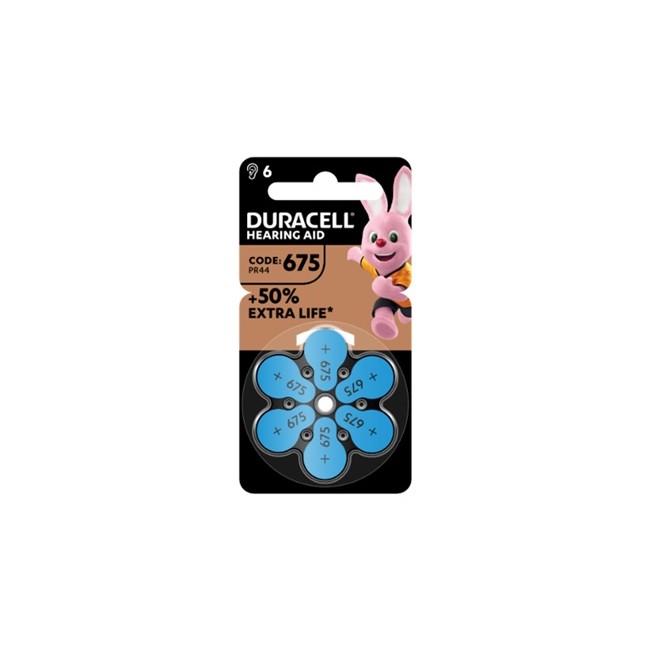 Duracell Easy Tab 675 Blu Batteria Per Apparecchio Acustico 6 Pezzi