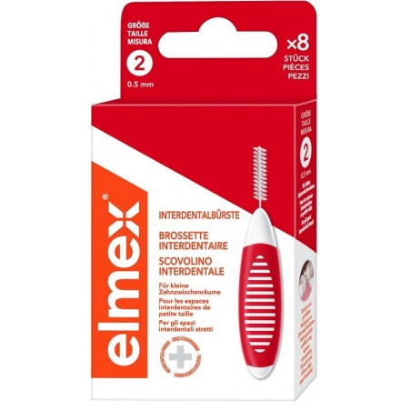 Colgate-palmolive Commerc. Elmex Interdental Brush Red 0,5mm 8 Pezzi