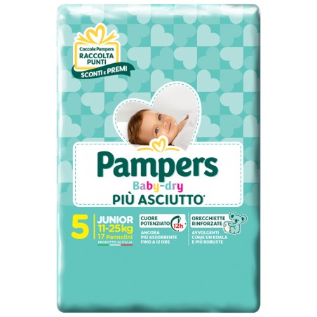 Fater Pannolini Per Bambini Pampers Baby Dry Downcount No Flash Junior 17 Pezzi