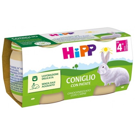 Hipp Omogeneizzato Coniglio Con Patate 2 Pezzi Da 80 G