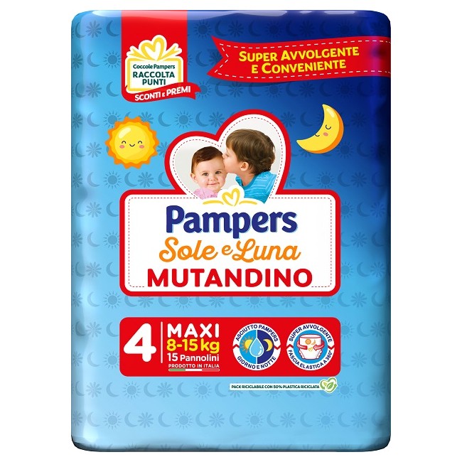 Fater Pampers Sole Luna Mutandina Maxi 15 Pezzi