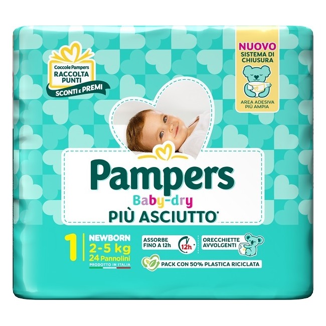 Fater Pampers Baby Dry Pannolino Newborn 24 Pezzi