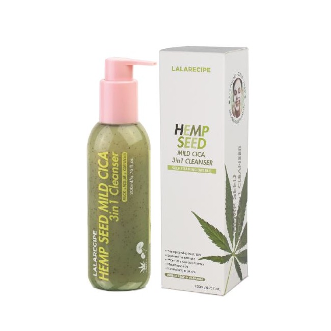 Seoul Cosmetics Co Lalarecipe Hemp Seed Mild Cica 3in1 Cleanser 200 Ml